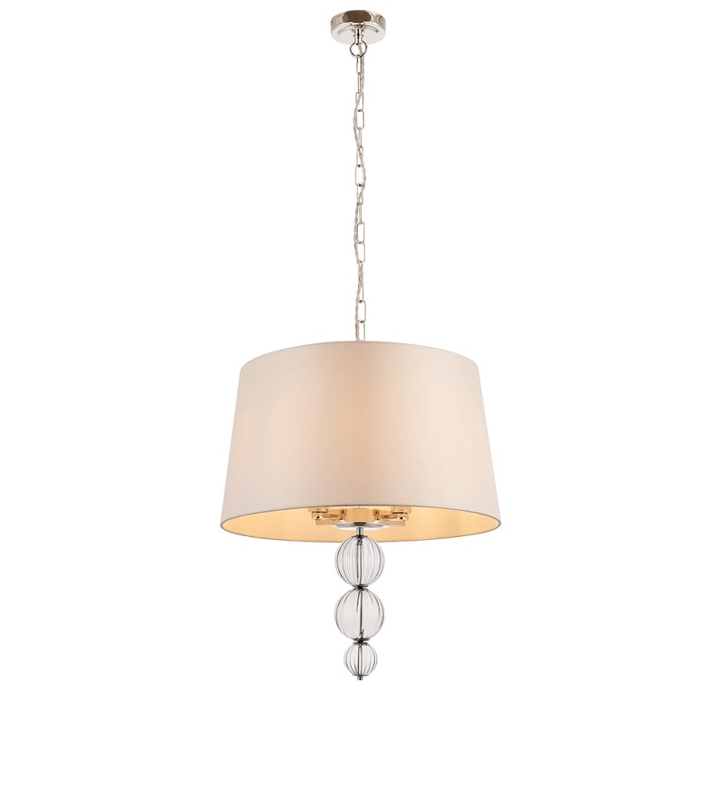 DARLASTON 5 light polished nickel pendant chandelier with shades DARLASTON 5 light polished nickel pendant chandelier with shades